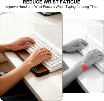 75 Keys Keyboard Wrist Rest - Ergonomic Walnut Wood Palm Rest for Mechanical Keyboard, Non-Slip, Comfortable Typing and Gaming (75 Keys)