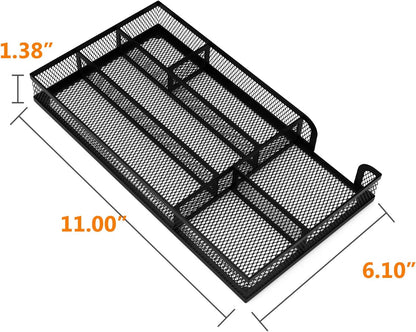 Desk Drawer Organizer Set, 3 Pcs Metal Mesh Office Drawer Organizers, Paper Organizer Letter Tray for Desk, Junk Drawer Organizer for Office, Kitchen, Makeup, Vanity