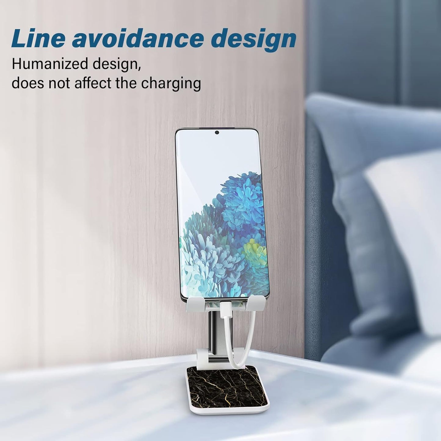 Desk Cell Phone Stand - Adjustable Angle-iPad Holder, Universal Compatible Phone Holder for Desk