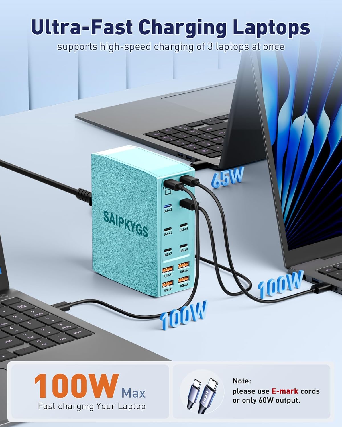 USB Charging Station (900W),12-Port USB C Charger Block with Dual 100W PD USB-C Fast Charging Station Hub for MacBook Pro/Air/All iPad Phone 17/16 15/14/13/Pro Max/Samsung Galaxy Note (Black)