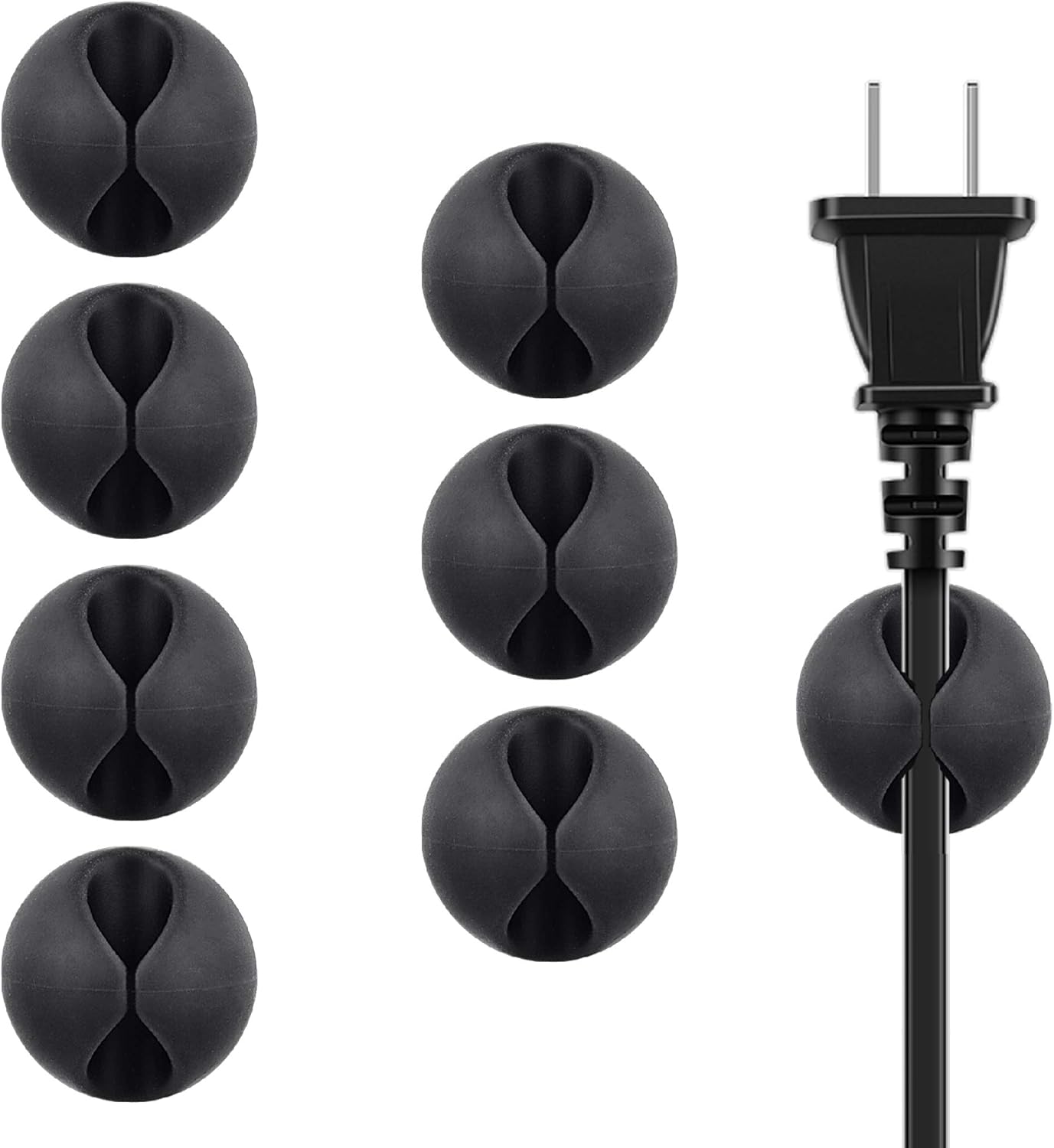 BEADNOVA Cable Clips Cord Organizer Cable Management Wire Cord Holder 24 Pcs Adhesive Wire Holder for Car Charging Accessory PC Office (Black,1 Slots, 2 Slots, 3 Slots,5 Slots)