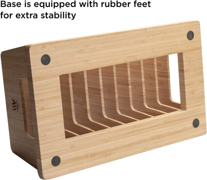 MobileVision Bamboo Multi Device Organizer for Smartphones, Tablets and Laptops, 5 Slots