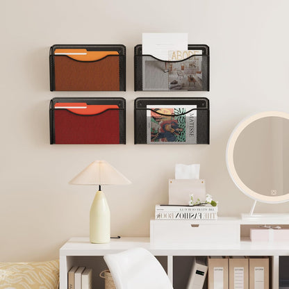 MINDEPOT Wall File Organizer,Hanging Wall Mounted File Folder Binder Holder Mail Organizer for Office,Home and School Supplies