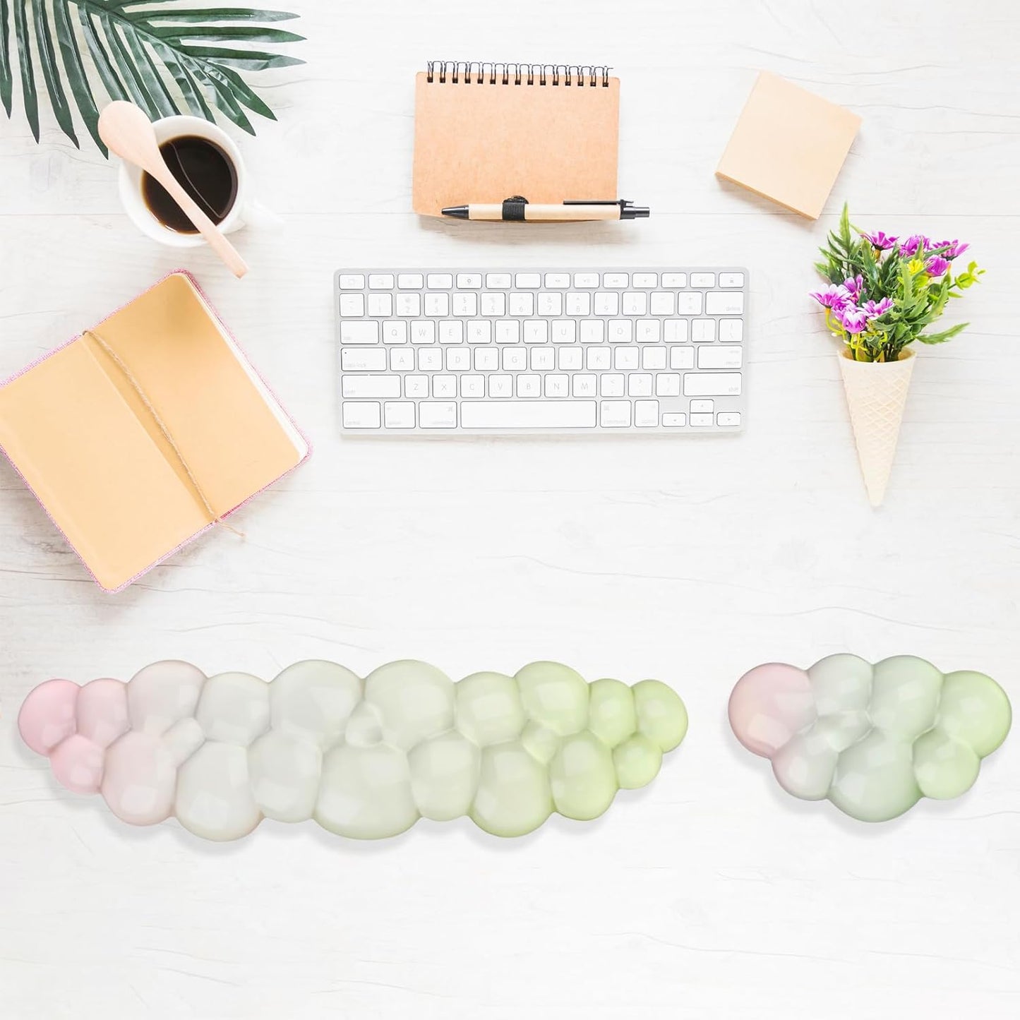 Gel Wrist Rest for Keyboard and Mouse Square Blue Plaid Clear Keyboard Wrist Rest Transparent Ergonomic Cute Checkered Mouse Wrist Pad Silicone Non-Slip Support for Computer Laptop Gaming Home Office