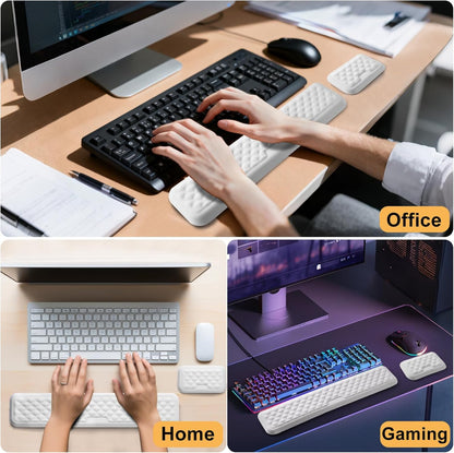 Keyboard Wrist Rest Mouse Wrist Support, Memory Foam Wrist Rest Pad for Computer Laptop, Ergonomic Wrist Cushion Support for Typing Pain Relief, Gaming Home Office, Pink