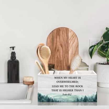 Christian Sparrow Bird Pen Holder for Desk, Religious Scripture Bible Verse Pencil Organizer, His Eye is on The Sparrow Bird Wooden Pen Holder Desk Accessories Decor for Home Office
