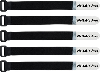 Mr-Label -1/2" Write on Cinch Straps - Reusable Fastening Cable Ties - Identify Quickly Cord Labels – Cable Organizer- for Data Centers|Telecom|MRO| Audio/Video Applications (20)