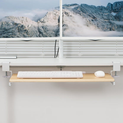 VIVO Large Clamp-on Computer Keyboard and Mouse Under Desk Slider Tray, 27 x 11 inch Pull Out Platform Drawer, White, MOUNT-KB05W