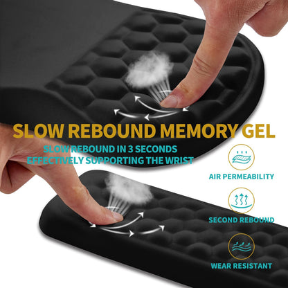 Hokafenle 2 in 1 Ergonomic Mouse Pad Wrist Support & Wrist Rest for Computer Keyboard Set, with Relieve Carpal Tunnel Pain Massage Bulge and Full Memory Gel Design (2In1 Set, Light Green)