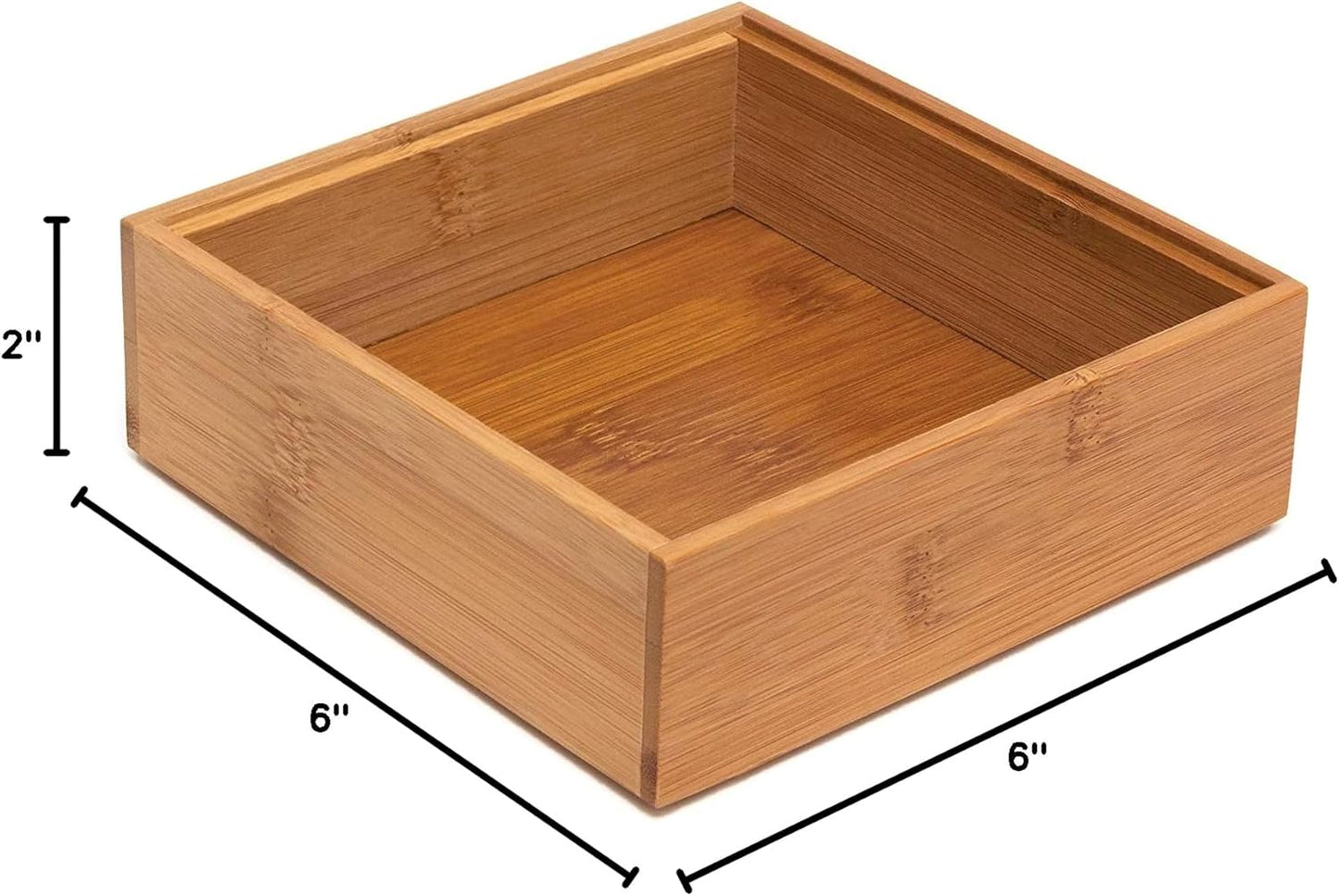 Lipper International 8186S Bamboo Wood Stacking Drawer Organizer Box, 6" x 15"