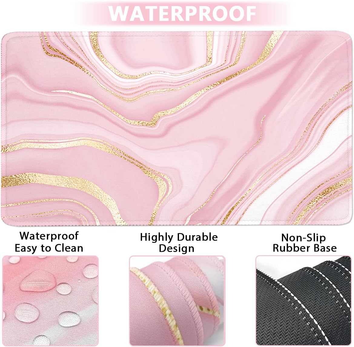 Memory Foam Set Wrist Rest Pad & Mouse Wrist Rest Support,Ergonomic Design for Office,Home,Laptop,Desktop Computer,Gaming Keyboard - Pink