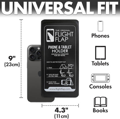 Flight Flap Airplane Phone Holder, Flexible Cell Phone Holder, Folding Cellphone Stand for Desk, Bed, Office, Treadmill - Airplane Gadgets for Long Travel Accessories - Plane Essentials (Silicone)