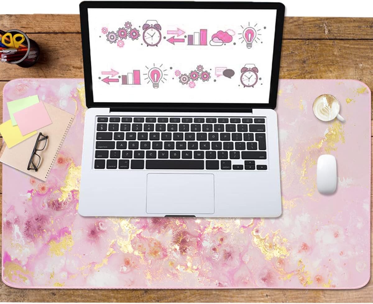 4-in-1 Large Mouse Pad, Keyboard Wrist Rest Pad & Wrist Support Mousepad Set, Extended Desk Pad Waterproof Desk Mat for Home Office Study Game
