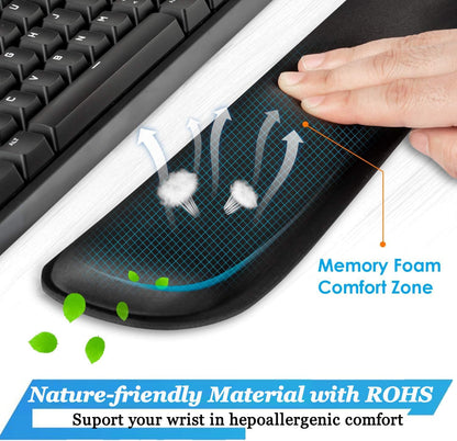 BamLue Upgrade Silky and Superfine Fabric Keyboard Wrist Rest, Gel Mouse Wrist Pillow Pad Set for Easy Typing & Pain Relief for Laptop, Office & Home, Ergonomic Sets for Keyboard-Pink