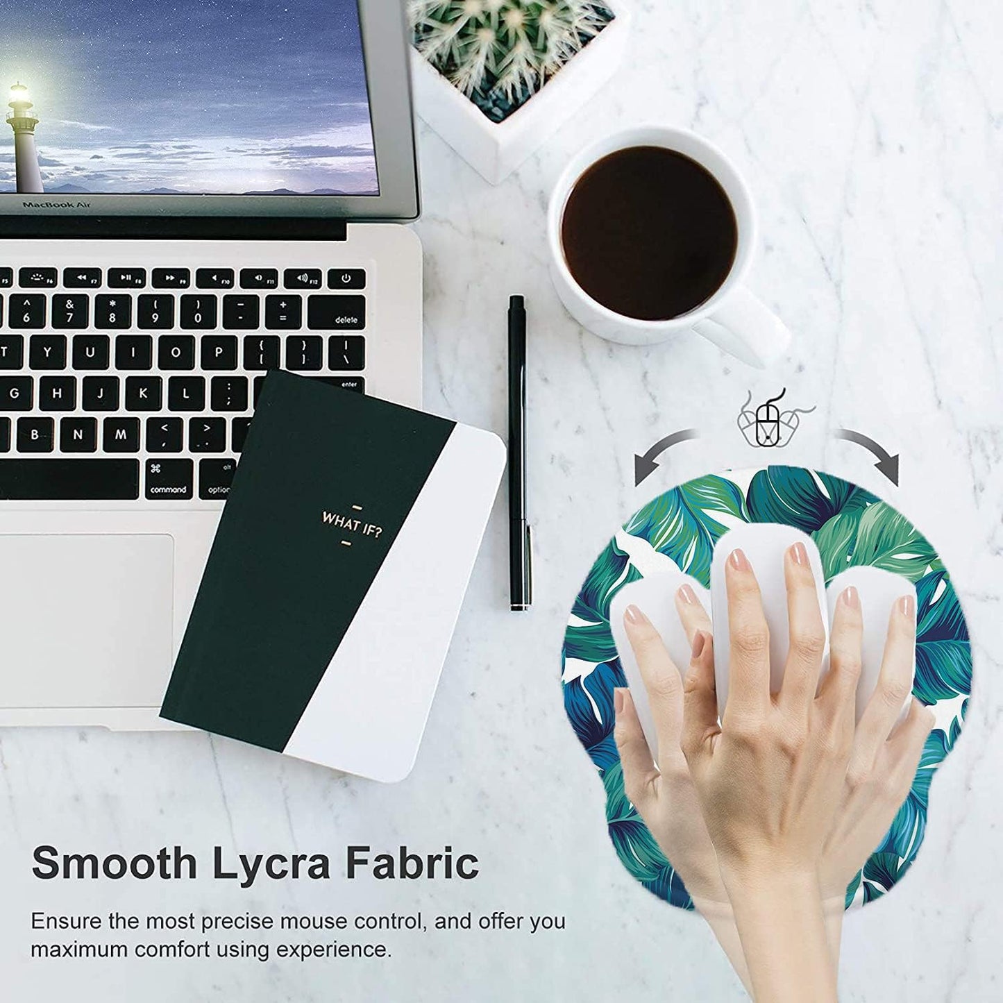 LATEEFAH Mouse Pad with Wrist Rest, 3-in-1 Gaming Mouse Pad, Keyboard Wrist Rest, Ergonomic Memory Foam Mousepad with Wrist Support for Computer Keyboard