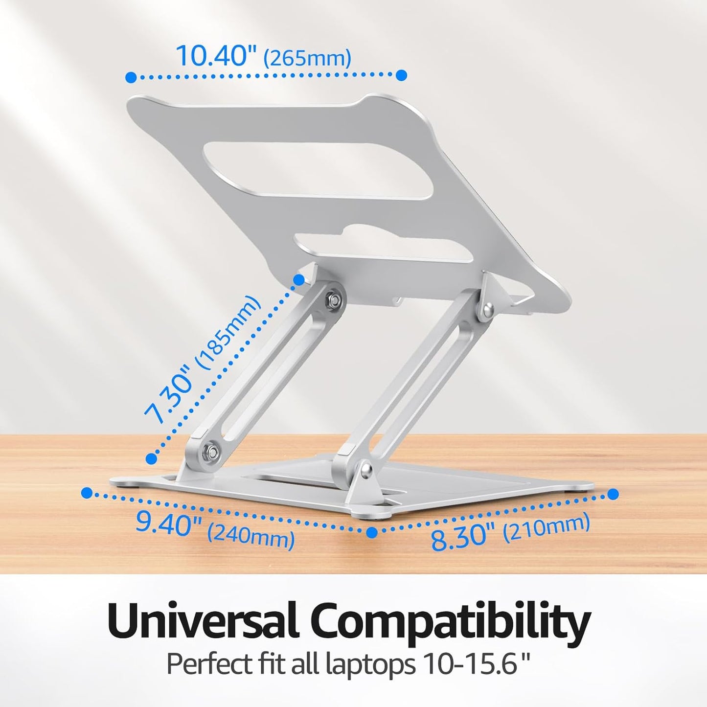Urmust Laptop Notebook Stand Holder Adjustable Laptop Stand Portable Computer Riser Compatible with MacBook Air Pro HP Dell XPS Lenovo All Laptops 10-15.6"(Rose Gold)