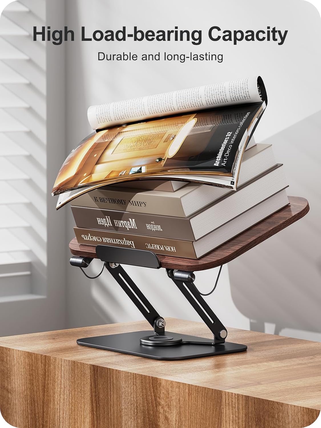MOKURU Book Stand for Reading, 360° Adjustable Book Holder, Foldable Book Holder Stand, Cookbook Stand, Textbook Stand, Bible Stand, Hands Rree Book Stand, Laptop Stand, Tablet Stand