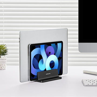 JARLINK Vertical Laptop Stand, Aluminum Laptop Holder Desktop Stand with Adjustable Dock Size (up to 17.3 inches) Compatible with All MacBook/Surface/Dell/Gaming Laptops (Silver)
