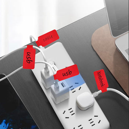 60 Pieces Cable Labels & Reusable Hook and Loop Fastening Ties Set - 30 Pieces Cord or Wire Labels & 30 Pieces Labels for Electronic Cords, Home & Office Cord Management
