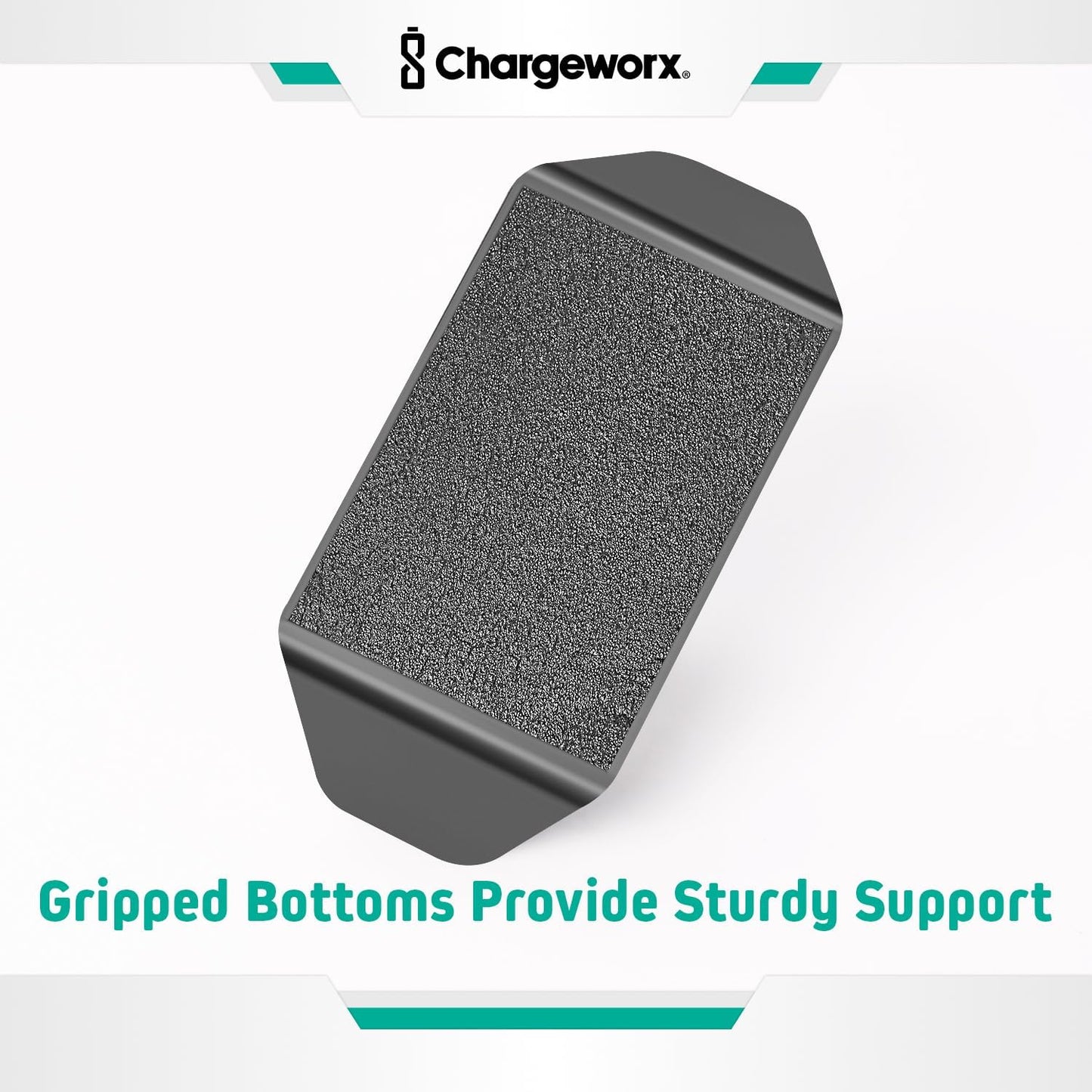 CHARGEWORX Magnetic Cable Organizer – Weighted Non-Adhesive Cord Holder with 3 Magnetic Clips for USB-C, Lightning & MagSafe Cables – Desk, Office & Nightstand Cable Management