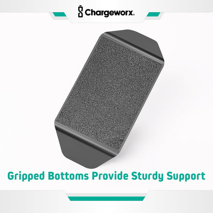 CHARGEWORX Magnetic Cable Organizer – Weighted Non-Adhesive Cord Holder with 3 Magnetic Clips for USB-C, Lightning & MagSafe Cables – Desk, Office & Nightstand Cable Management