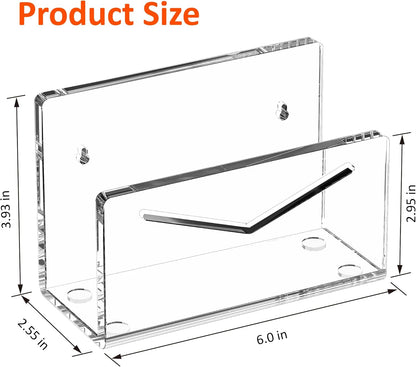 FUCDTEFC Desk Mail Organizer, 2 Section Clear Acrylic File Holder Letter Organizer, Vertical Lightweight Modern Envelope Holder Desk Accessories & Workspace Organizers for Office, Home, School