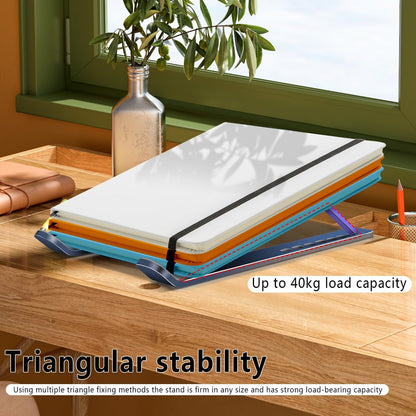 Laptop Stand, Computer Tablet Stand, Adjustable Aluminum Foldable Portable Laptop Holder Riser, Compatible with MacBook Air Pro, Lenovo, HP, Dell, More 10-15.6” Laptops and Tablets (Red)