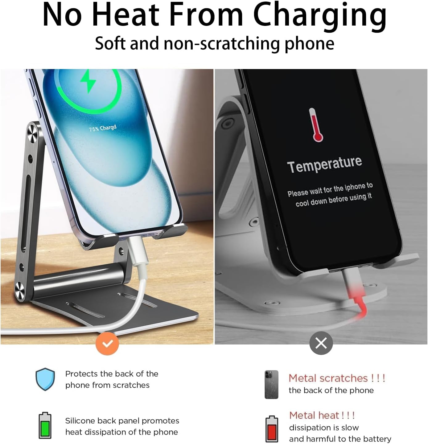 Cell Phone Stand,360° Adjustable Folding Portable Phone Holder for Desk Travel Essentials Office Accessories Compatible with All Mobile Phones,Small ipad,Switch