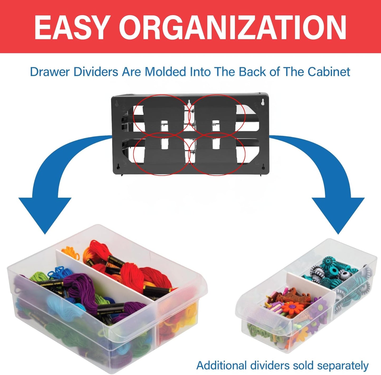 Akro-Mils 24-Drawer Plastic Drawer Storage Cabinet for Garage Organization, Bead Organizer, Building Bricks Storage, Teacher Toolbox, Makeup Organizer, 20" W x 6" D x 16" H, 10124 Black