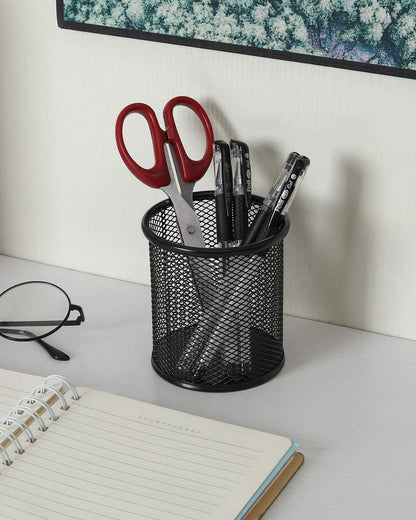 EasyPAG Pencil Holder for Desk, 2 Pack Metal Pen Organizer, Mesh Pencil Cup Organizer for Home, Office, Classroom, School, Black