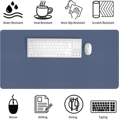 Bloss Leather Desk Pad and Keyboard Wrist Rest, Large Mouse Pad + Keyboard Pad+Mouse Wrist Support, Non-Slip Desk Mat Protector for Office, Home(31.5×15.7 Inches,Beige)