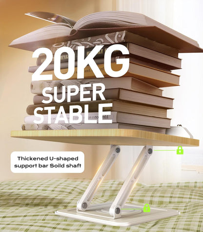 Book Stand for Reading, Adjustable Book Holder with 360°Rotating Bases, Ergonomic Cookbook Stand Recipe Book Holder with Elastic Page Clips for Magazines, Tablets, Laptops,Black