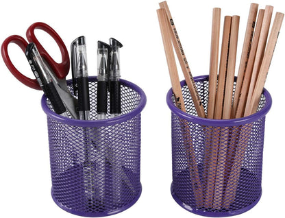 EasyPAG Pencil Holder for Desk, 2 Pack Metal Pen Organizer, Mesh Pencil Cup Organizer for Home, Office, Classroom, School, Black