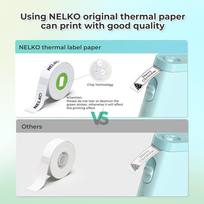 Nelko Label Maker Machine with Tape, P21 Bluetooth Label Printer, Wireless Mini Label Makers with Multiple Templates for School Office Home, White