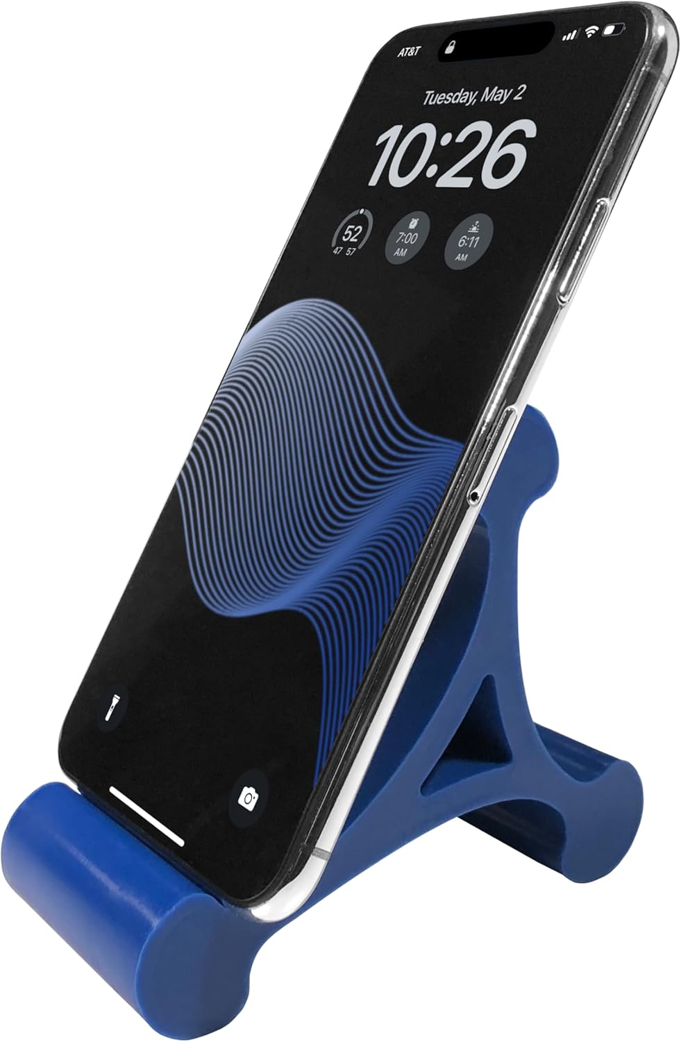 Skalene Phone Stand - 100% Silicone Rubber, Adjustable Phone Holder, Prop, Rest - Desk, Office, Home, Kitchen Accessory (Stealth Black)
