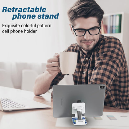 Desk Cell Phone Stand - Adjustable Angle-iPad Holder, Universal Compatible Phone Holder for Desk