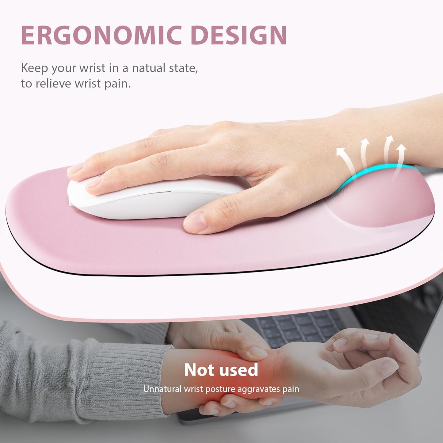 Ospelelf Wrist Rest for Keyboard and Mouse Ergonomic Mouse Pad with Wrist Support Memory Foam Wrist Rest for Computer Keyboard,3-in-1 Gel Mouse and Keyboard Pad for Office Geometry Green