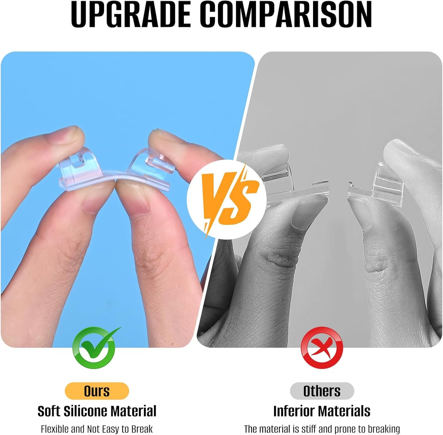 50 Pcs Self Adhesive Cable Clips,Upgraded Cable Management with Screw Hole,Strong Cord Organizer for Under Desk,Car,TV PC,Christmas Light Indoor/Outdoor-S