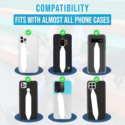 Switchbands Universal Phone Grip Strap – Customizable Phone Holder for Hand, Wireless Charging Safe Phone Handle Grip, Reuseable Phone Strap for iPhone, Samsung & Android Cases - Metallic Rose