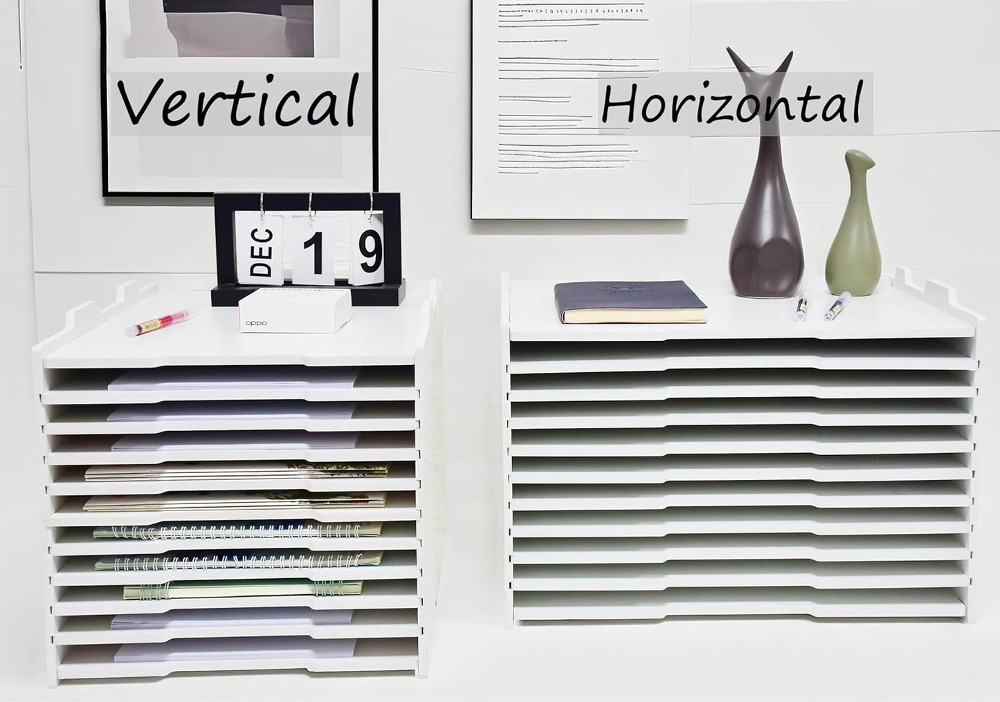 2/4/6 Tier Paper Organizer Letter Tray, Clear Acrylic Layer Stackable Paper Sorter, Plastic A4 Office File Folder Holder for for Desk Accessories, Notes, Pens, File, Document (Clear, 4 Tier)