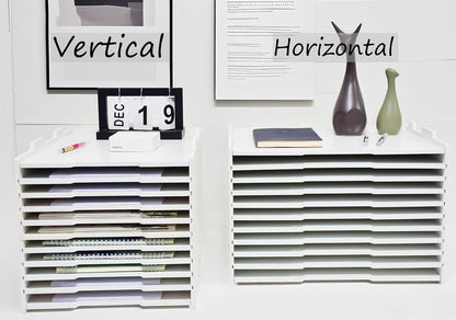 2/4/6 Tier Paper Organizer Letter Tray, Clear Acrylic Layer Stackable Paper Sorter, Plastic A4 Office File Folder Holder for for Desk Accessories, Notes, Pens, File, Document (Clear, 4 Tier)