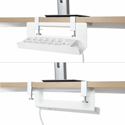 Under Desk Cable Management Tray, Cord Hider, Cord Organizer, Cable Organizer, Cable Hider, Cord Management, No Drilling Required - White Cable Manager for Desk