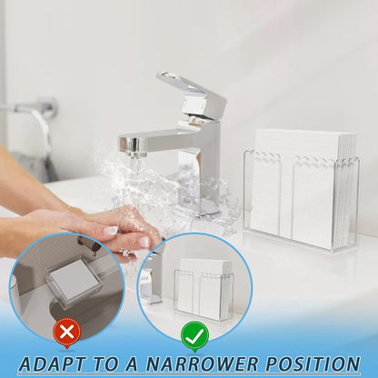 Transparent Acrylic Napkin Holder Clear Guest Paper Disposable Hand Towel Dispenser Tray Organizer For Table Home Kitchen Restaurant and Hotel Business