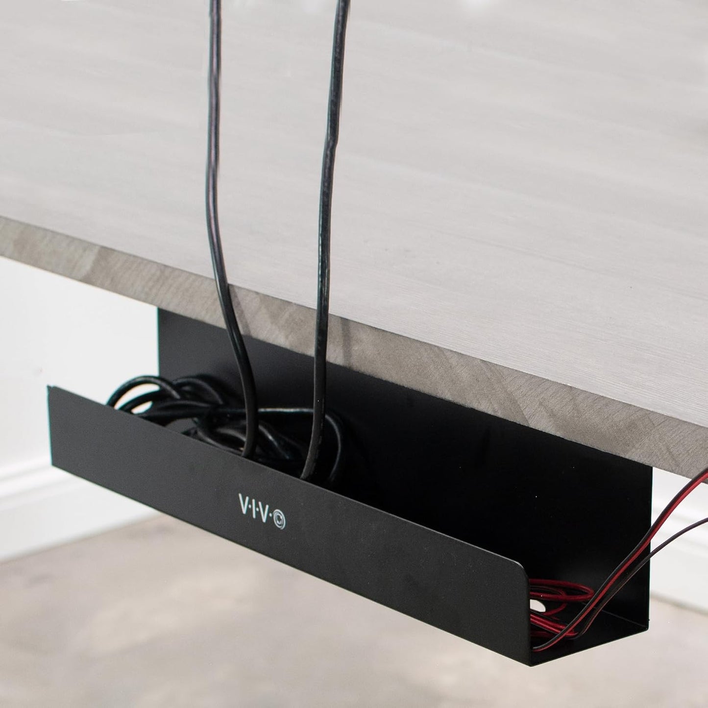 VIVO Under Desk 17 inch Cable Management Tray, Cord Organizer, Home Office Desk Accessories, White, DESK-AC06-1CW