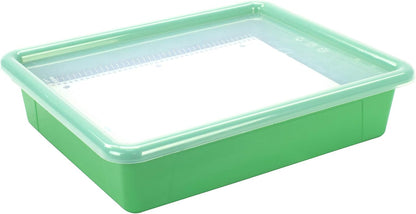 Storex Letter Size Flat Storage Tray – Organizer Bin for Classroom, Office and Home, Clear, 5-Pack (62531A05C), 10 x 13 x 3 Inches