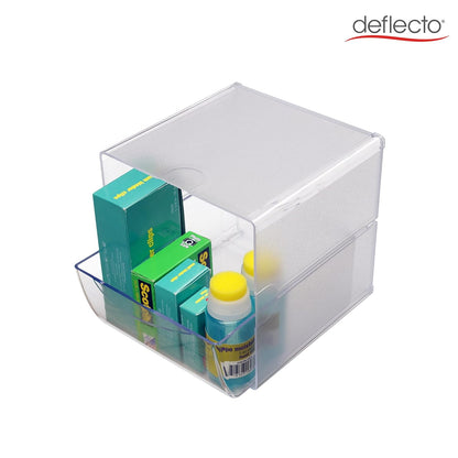 Deflecto Stackable Cube Organizer - X Divider, Clear (350201-AMZ)