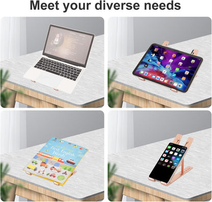 Ergonomic and Foldable Laptop Stand for Desk, Adjustable Riser, Fits All Laptops and Notebooks up to 17,Ultra-Thin,Ventilated Cooling,ABS+Silicone,Silver.
