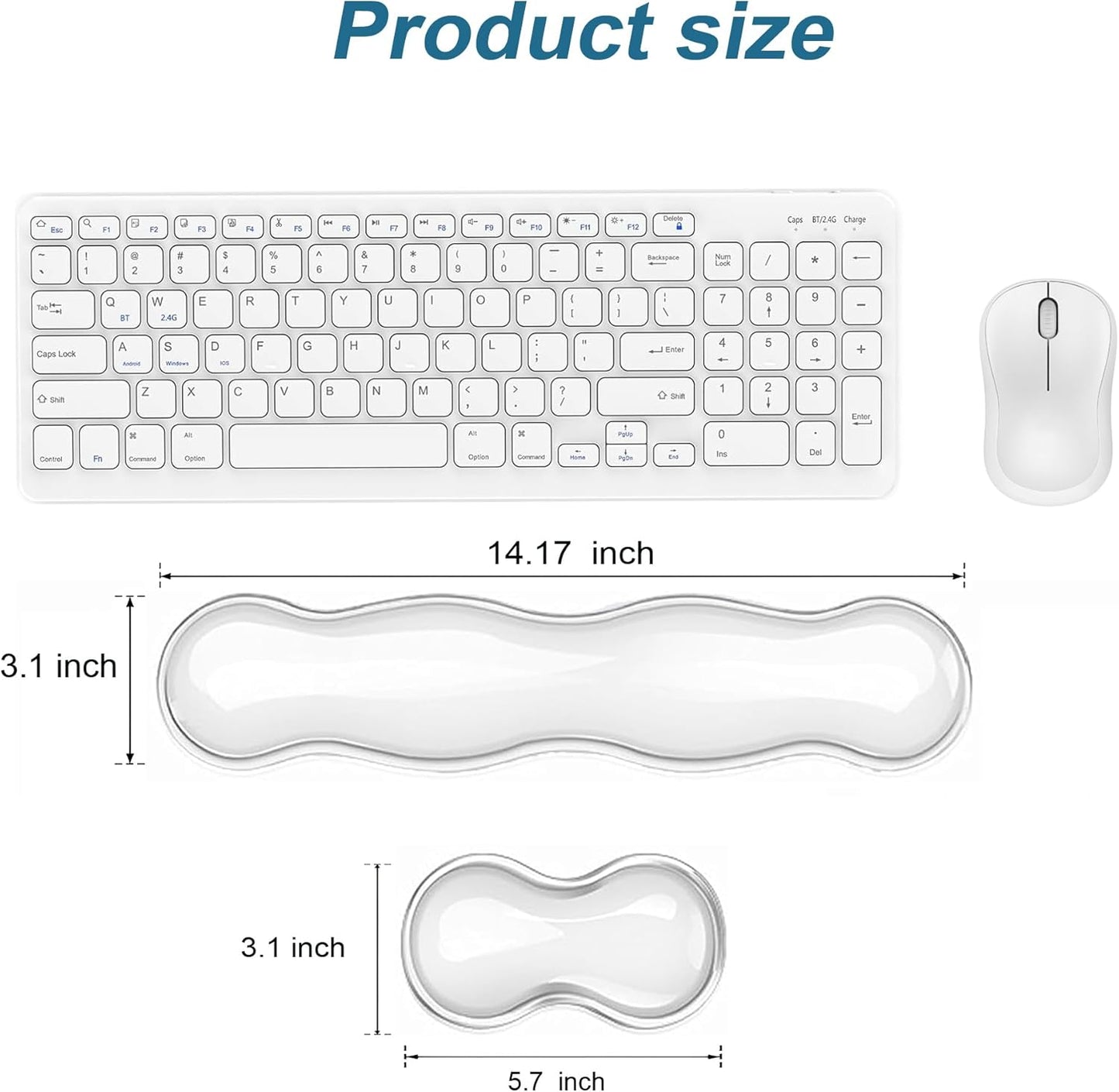 Clear Gel Wrist Rest for Keyboard, Keyboard Wrist Rest for Typing Pain Relief, Ergonomic Keyboard Arm Rest, Suitable for Office, Gaming, Computer, Laptop - Pink