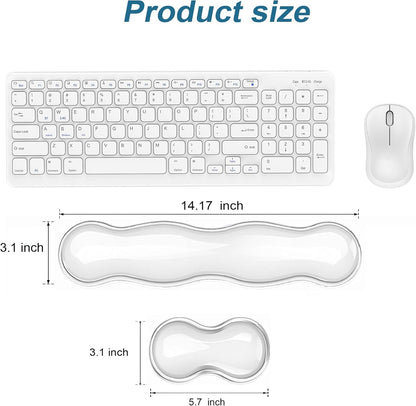 Clear Gel Wrist Rest for Keyboard, Keyboard Wrist Rest for Typing Pain Relief, Ergonomic Keyboard Arm Rest, Suitable for Office, Gaming, Computer, Laptop - Pink