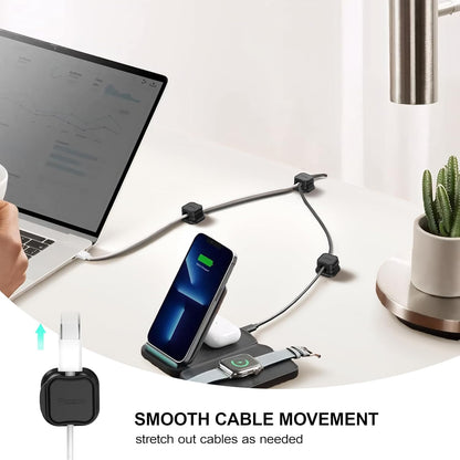 48 Pack Magnetic Cable Clip Organizer Cord Holder, Picozon Adhesive Cable Management, Wire Phone USB Charger Cable Holder, Keeper Organizer for Office Home Desktop Table - Black